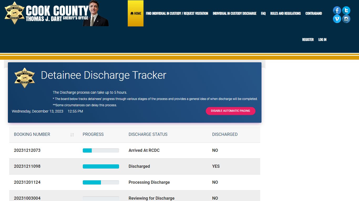 Individual in Custody Locator